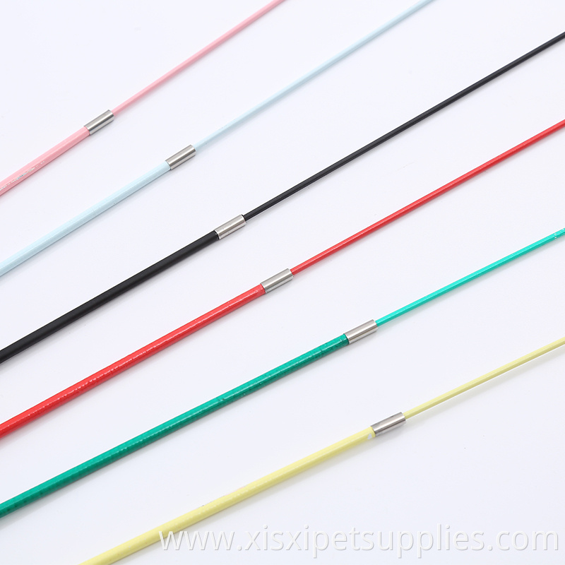 hot selling long hand Stainless steel retractable cat teaser toy with feather
